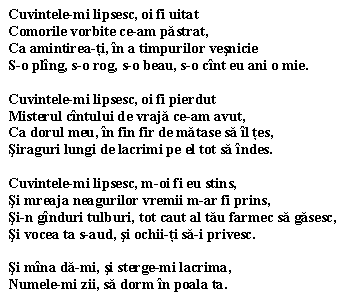 poem Cuvintele...